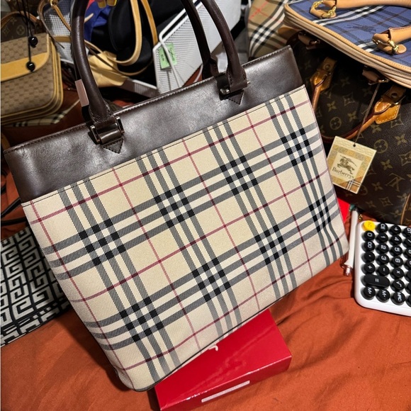 Burberry Plaid Tote Bag - Picture 2 of 12